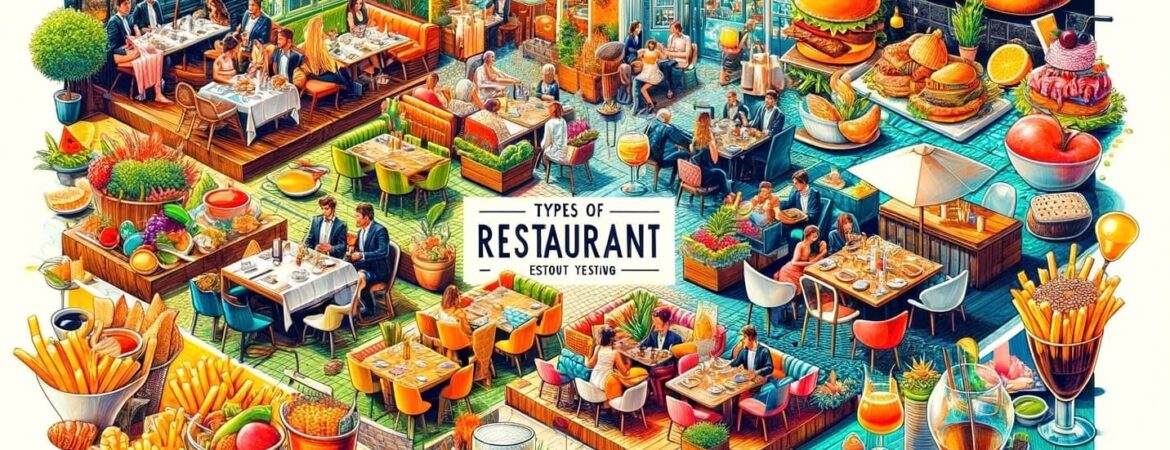 Types of restaurants, including fast food, fine dining, casual and ethnic restaurants, and cafes