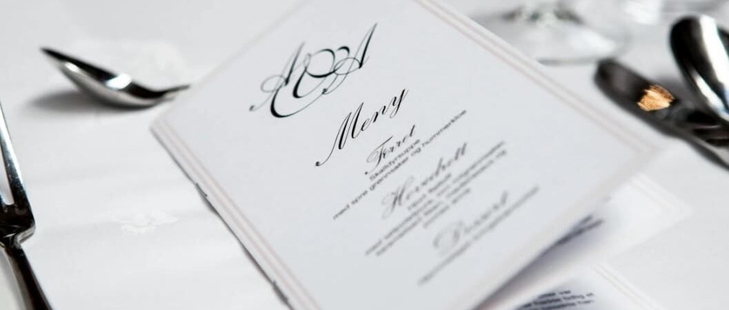 restaurant menu on the table