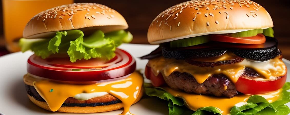 cheeseburgers and cheese dripping down the side